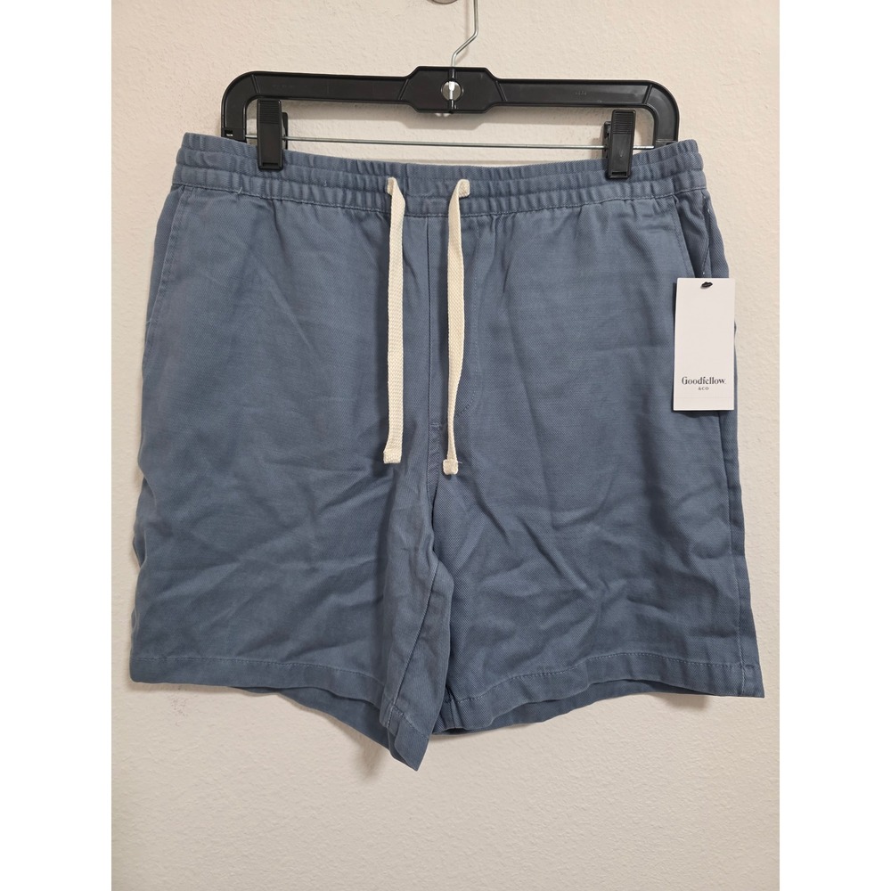 Goodfellow & Co Mens Vintage Pull-On Shorts Blue Elastic Waist‎ 7" Inseam Size M
